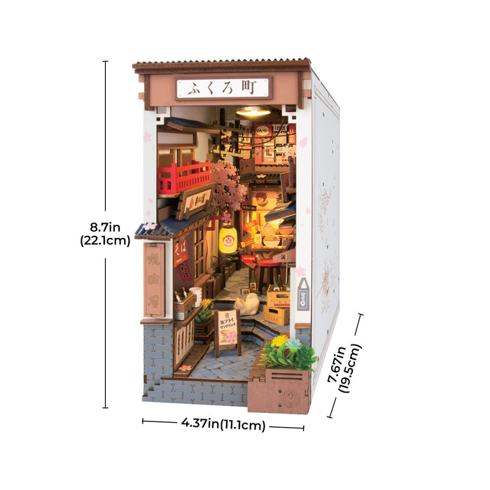 Kit de construcción de madera Book Nook – Callejón del vino de Sakura 