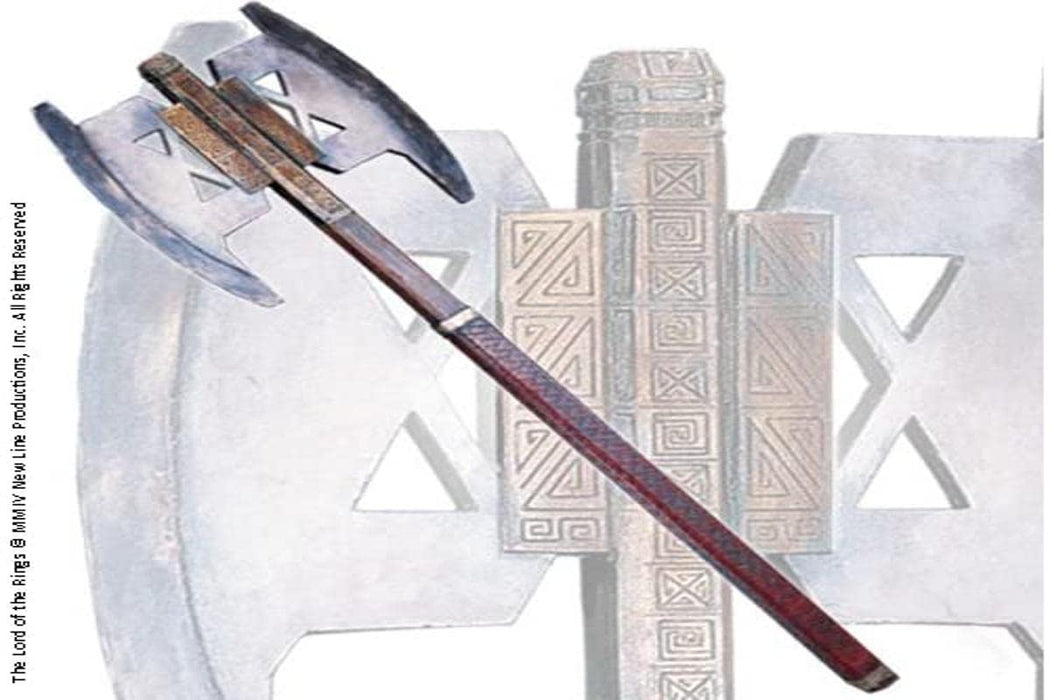 L'ascia di Gimli del Signore degli Anelli replica 1:1 con supporto da parete