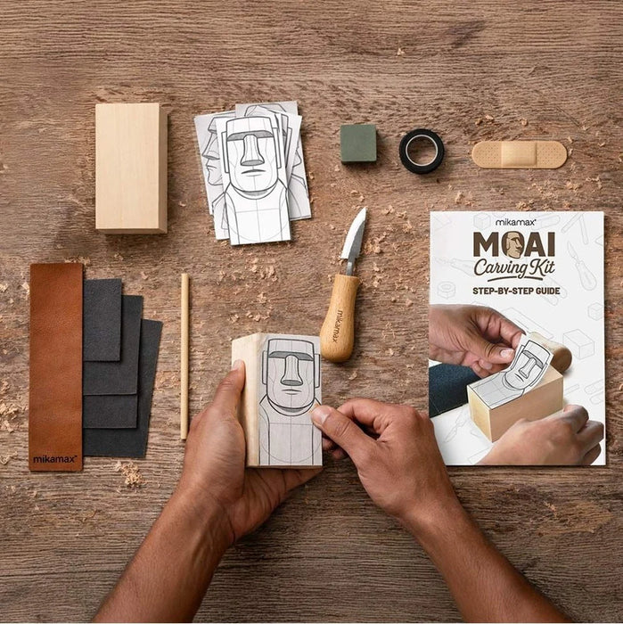 Osterinsel Moai DIY Holzschnitzset