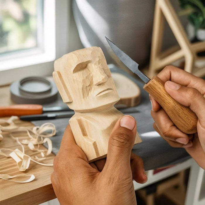 Osterinsel Moai DIY Holzschnitzset
