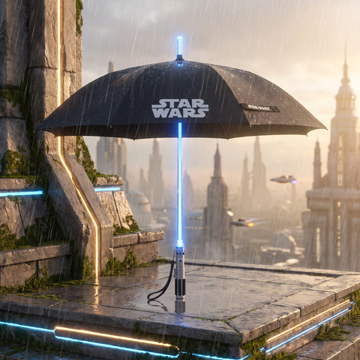 Ombrello Premium LED Star Wars con design a spada laser di Luke Skywalker