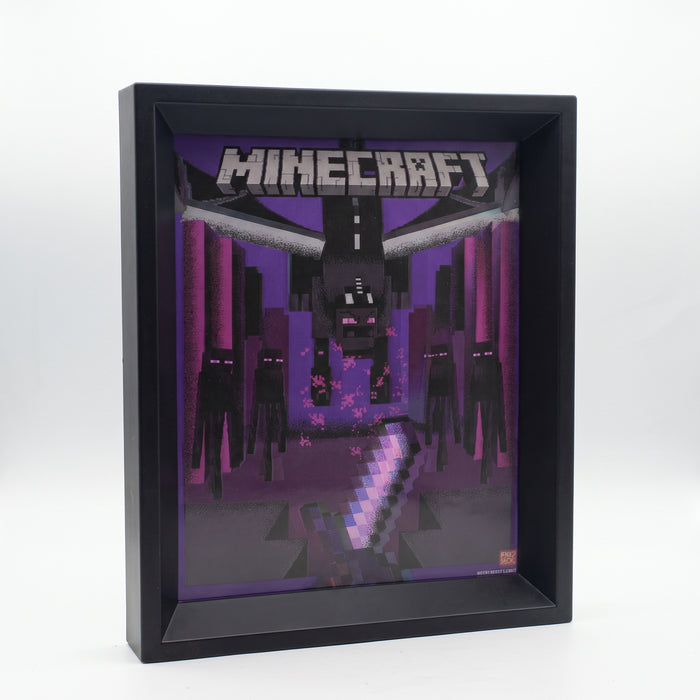 3D lenticular effect showing Ender Dragon and Endermen