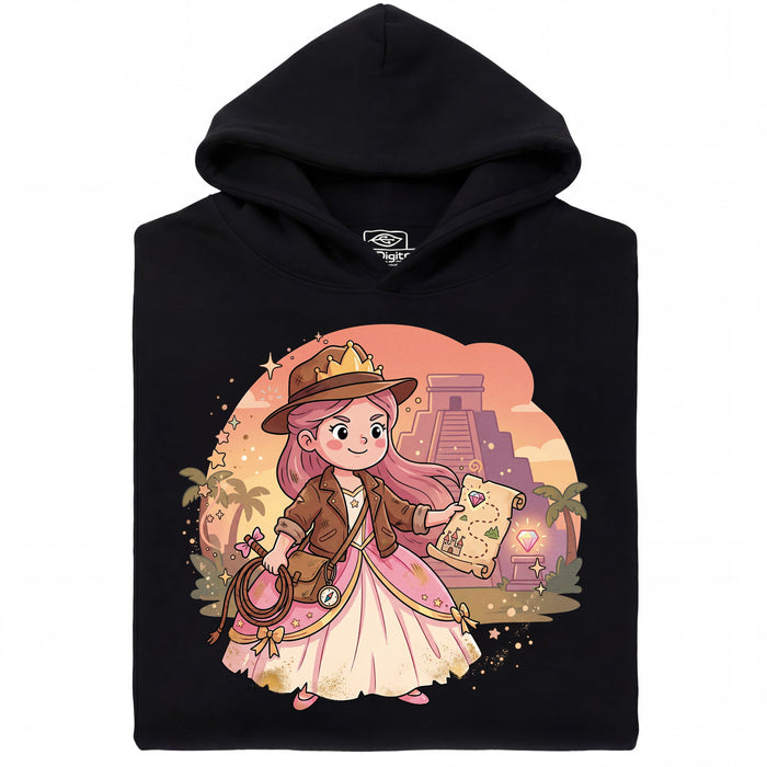 Nerdy Princess &amp; The Lost Temple - Vista principale Felpa Nero