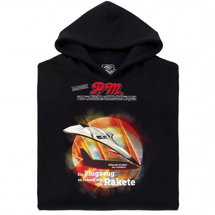 P.M. Magazine 3/1984 Aircraft like Rocket - Main view Hoodie Black