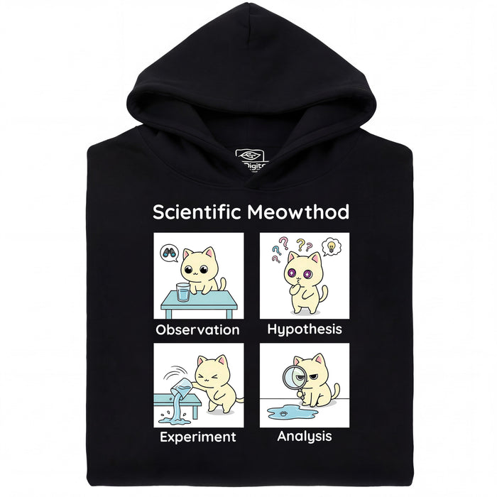 Scientific Meowthod - Hoofdweergave Hoodie Zwart