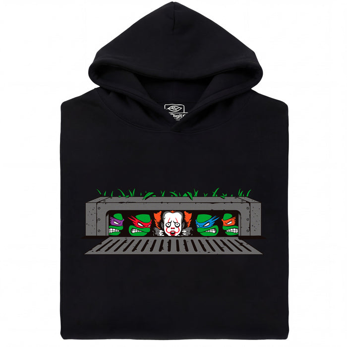 IT vs. Turtles - Vue principale Sweat-shirt Noir