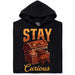 Stay Curious - Vista frontale Felpa Nero