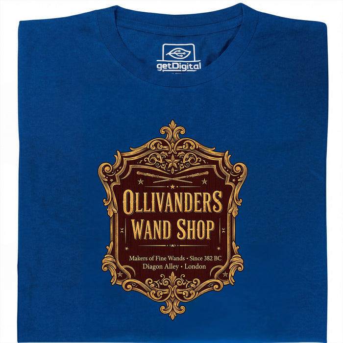 Ollivanders Wand Shop - Vista principale T-shirt Blu
