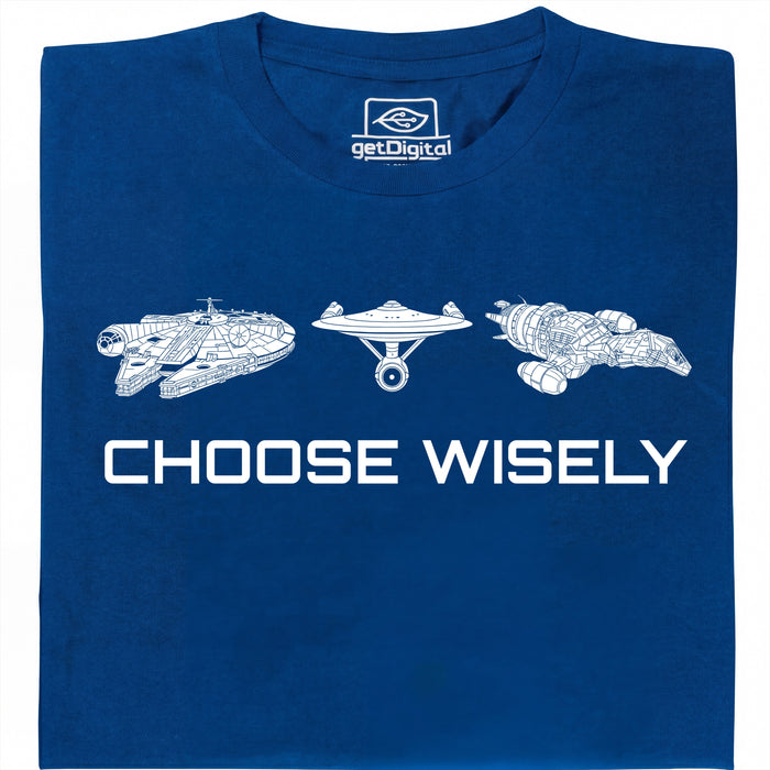 Choose Your Spaceship - Vista principal Camiseta Azul