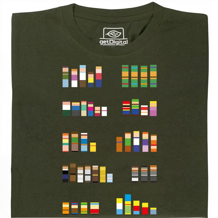 Pixel Legends of TV - Vista principal Camiseta Verde Oscuro