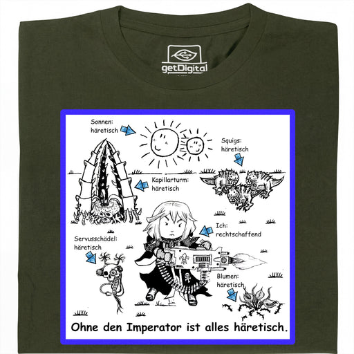 Tutto è Eretico! - Vista Principale T-Shirt Verde Scuro