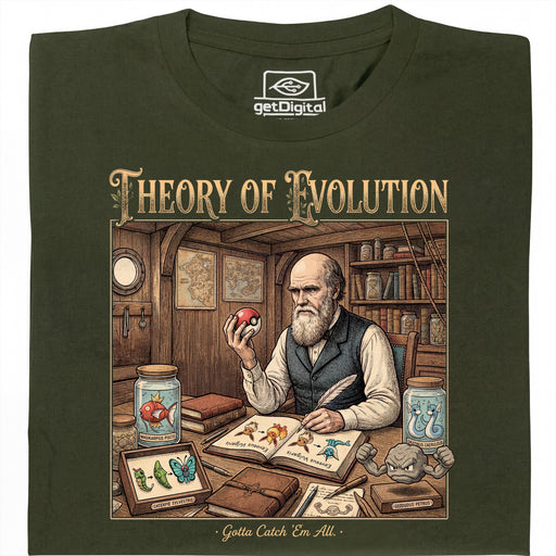 Theory of Evolution - Vista principale T-Shirt Verde Scuro