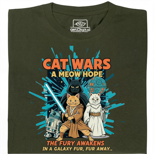 Cat Wars - A Meow Hope - Main view T-Shirt Dark Green