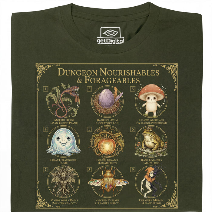 Dungeon Nourishables - Main view T-shirt Dark Green