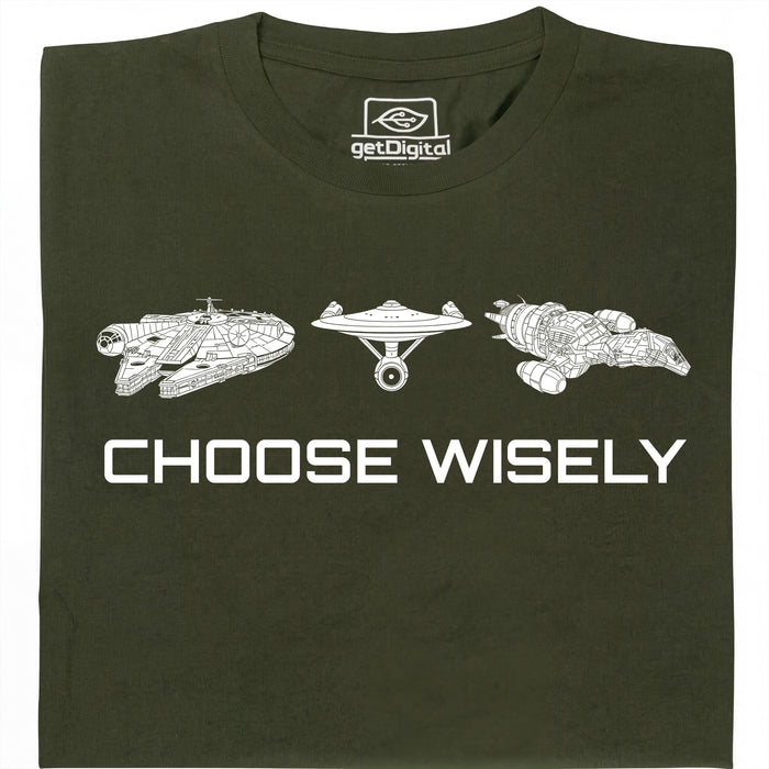 Choose Your Spaceship - Vista principal Camiseta Verde oscuro