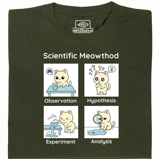Scientific Meowthod - Vista principale T-shirt Verde scuro