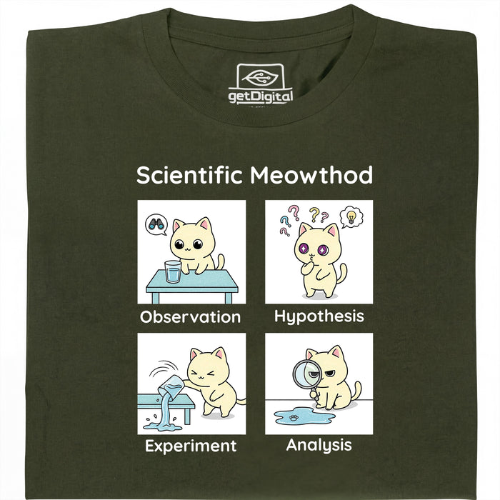 Scientific Meowthod - Hoofdweergave T-shirt Donkergroen