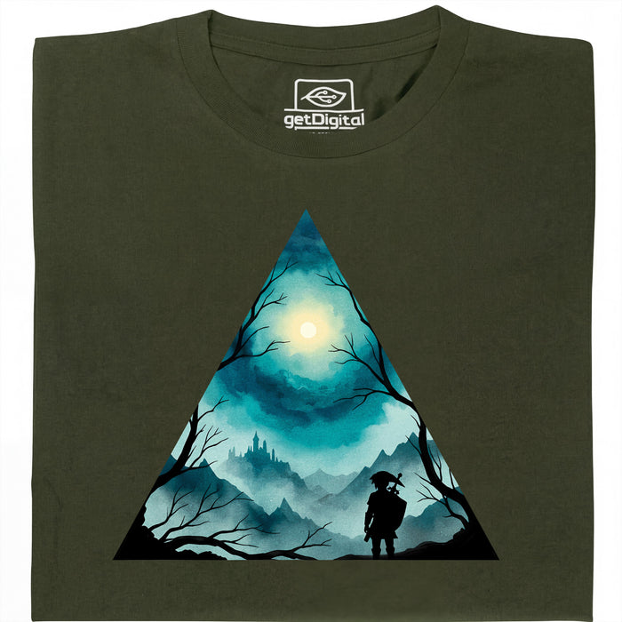 Triangle Landscape - Vista Principale T-Shirt Verde Scuro