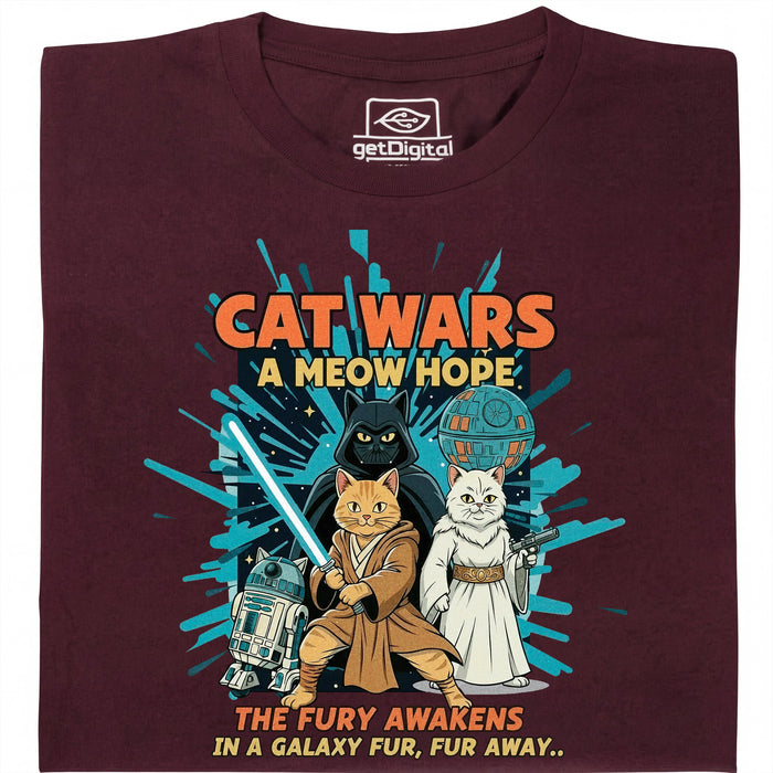 Cat Wars - A Meow Hope - Vista principal Camiseta Rojo oscuro