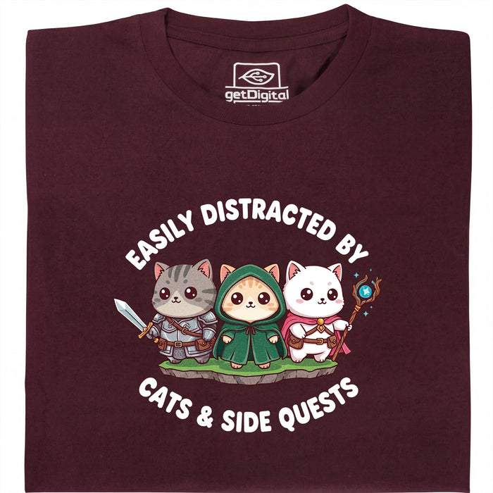 Cats &amp; Sidequests - Vista principale T-Shirt Rosso Scuro