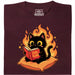 Gatto Nero Legge "Evil Plans" - Piani Malvagi con Stile - Vista Principale T-Shirt Rosso Scuro