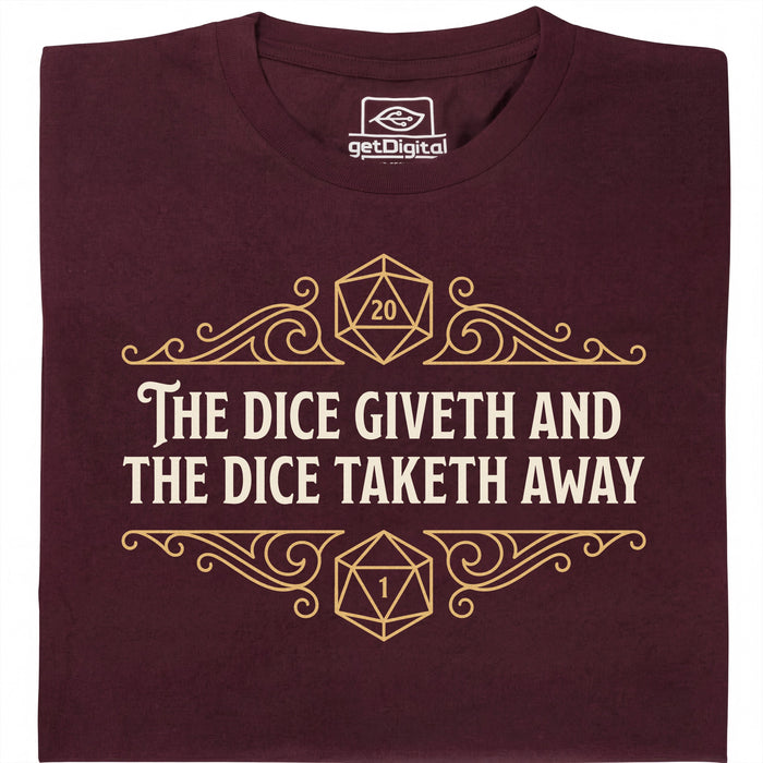 The Dice Giveth and the Dice Taketh Away - Vue principale T-shirt Rouge Foncé