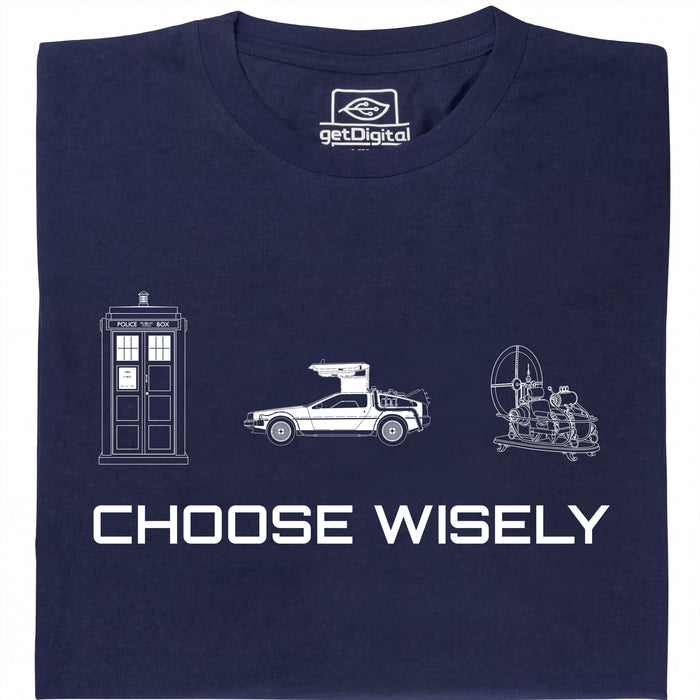 Choose Your Time Machine - Vista principal Camiseta Azul Marino