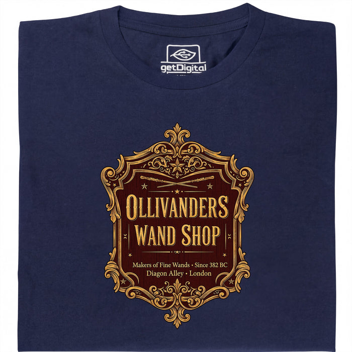 Ollivanders Wand Shop - Vista principale T-shirt Blu Navy