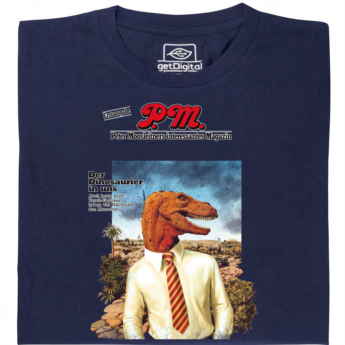P.M. Magazine 11/1978 Il Dinosauro in Noi - Vista principale T-Shirt Blu Navy