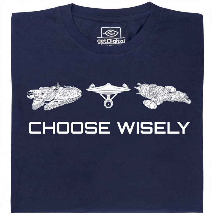 Choose Your Spaceship - Vista principal Camiseta Azul marino