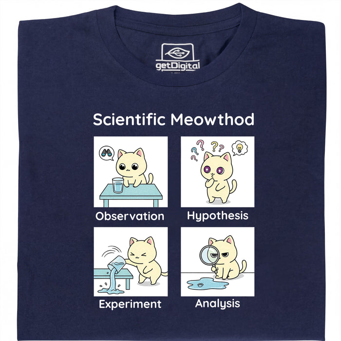 Scientific Meowthod - Hoofdweergave T-shirt Marineblauw