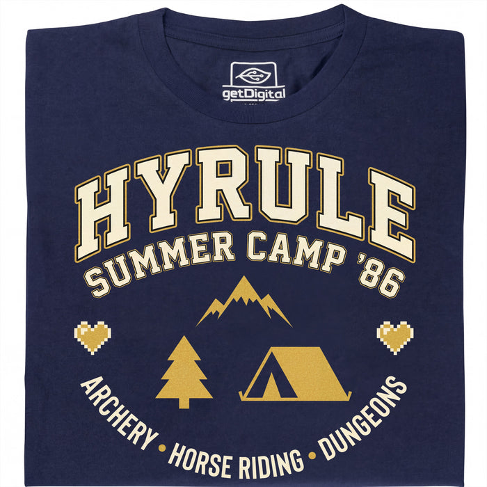 Hyrule Summer Camp - Vista frontal Camiseta Azul Marino