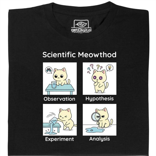 Scientific Meowthod - Vista principale T-shirt Nero