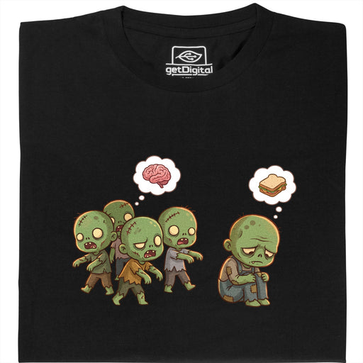 Zombie Vegetarian - Vue de face T-Shirt Noir
