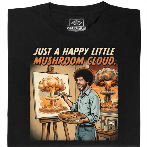 Happy Little Mushroom Cloud - Vista principale T-Shirt Nero