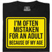 Mistaken For An Adult - Main view T-Shirt Black