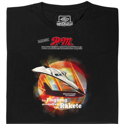 P.M. Magazin 3/1984 Flugzeug wie Rakete - Hauptansicht T-Shirt Schwarz