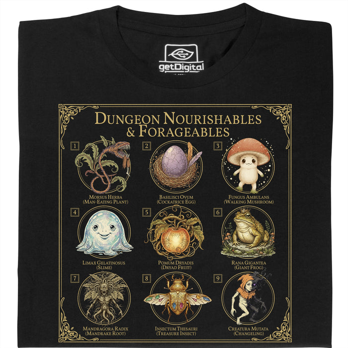 Dungeon Nourishables - Main view T-shirt Black