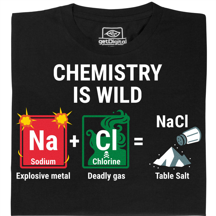 Chemistry Is Wild - Vista principale T-shirt Nero