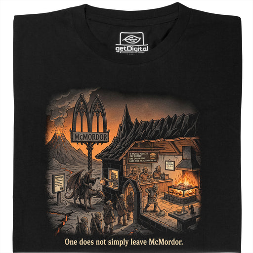 One does not simply leave McMordor - Vista frontale T-Shirt Nero