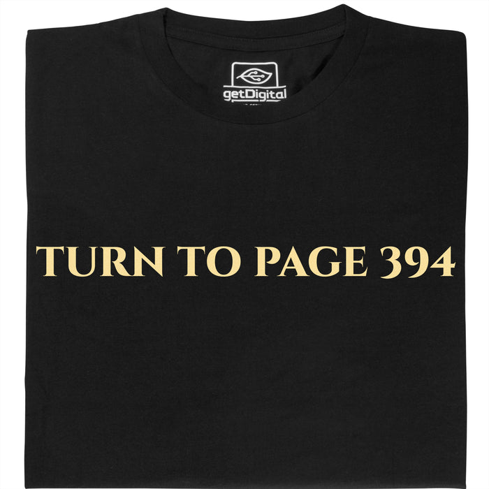 Turn To Page 394 - Vista principal Camiseta Negro