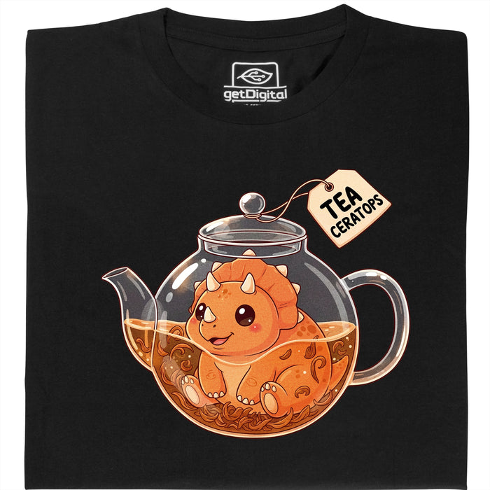 Tea-Ceratops - Main view T-Shirt Black