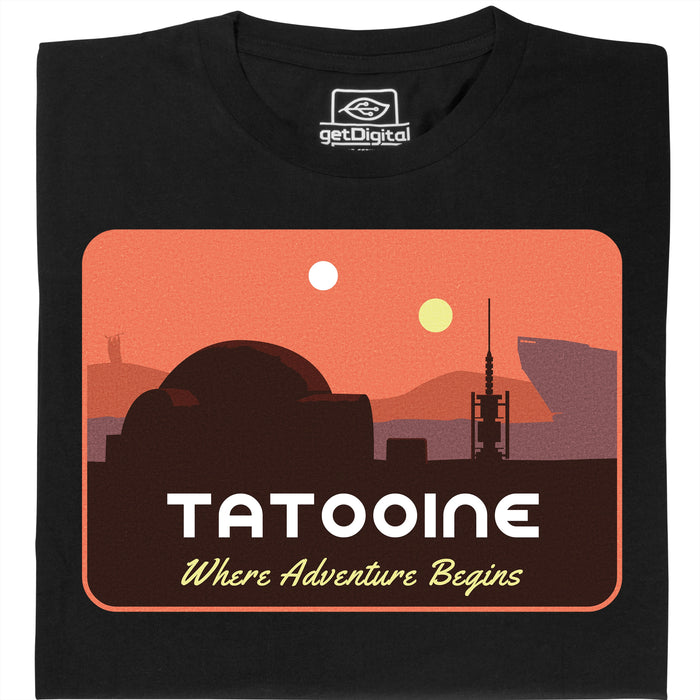 Where Adventure Begins - Vista principale T-shirt Nero