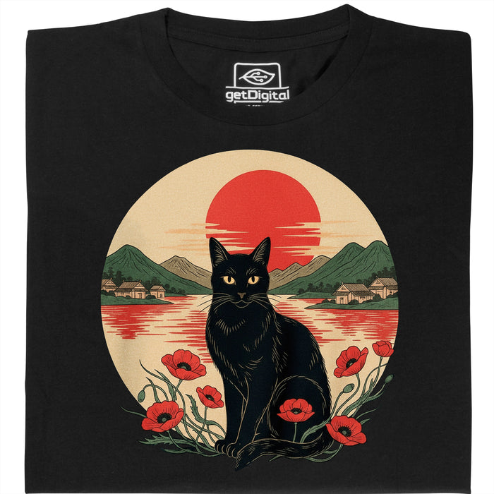 Sunset Cat  - Vista principale T-Shirt Nero