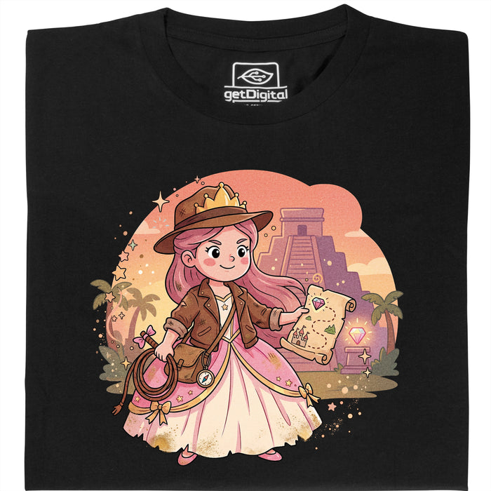 Nerdy Princess &amp; The Lost Temple - Vista principale T-shirt Nero