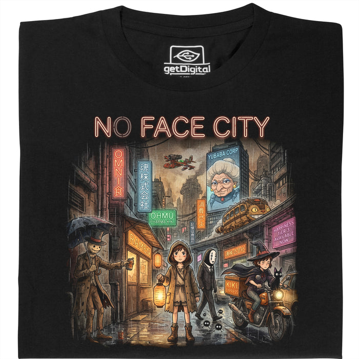 No Face City - Vue principale T-shirt Noir