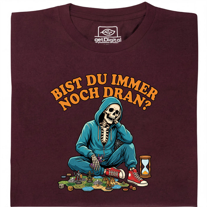Ben je nog steeds aan de beurt? - Voorkant T-Shirt Donkerrood
