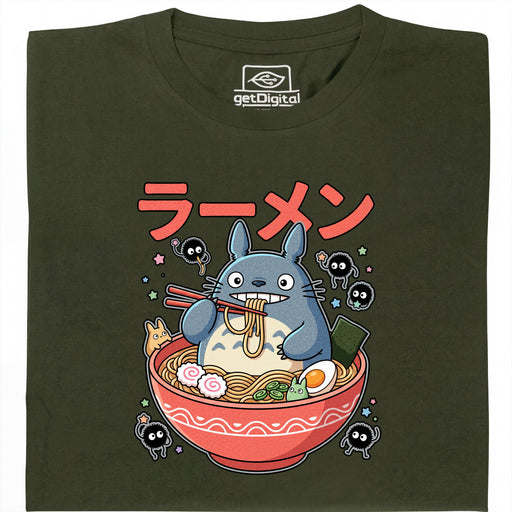 Waldgeist-Ramen - Hauptansicht T-Shirt Dunkelgrün