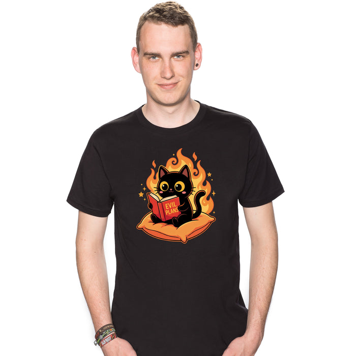 Gatto Nero Legge "Evil Plans" - Piani Malvagi con Stile - T-Shirt Uomo Colin