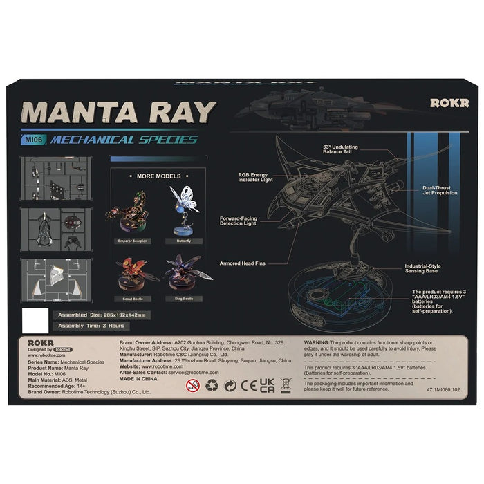 Kit di Costruzione Elettronico 3D Meccanico Manta Ray con Illuminazione